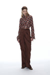 OUDE WAAG 25 Early Autumn Plaid Short Shirt OW-OW-25PF-ST01C1BU062-LHGW (BU062 Blue and Red Plaid)